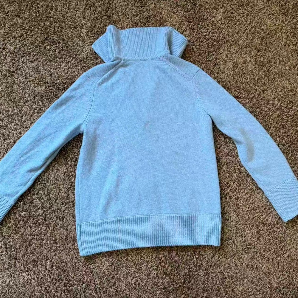 VINCE Johnny Collar Wool Blend Blue Sweater Size Small nwt - Picture 4 of 7